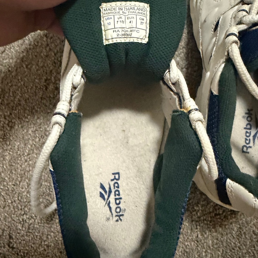 Reebok Women's White Navy Green Athletic Shoes Size 10 Casual Sneakers - Picture 7 of 10